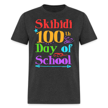 Load image into Gallery viewer, Skibidi 100th Day of School Funny Cute Middle School Teacher T-Shirt - heather black