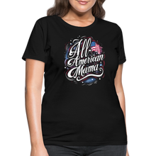 Load image into Gallery viewer, All-American Mama Patriotic American Flag Women's T-Shirt - black
