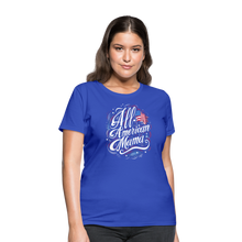 Load image into Gallery viewer, All-American Mama Patriotic American Flag Women's T-Shirt - royal blue