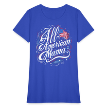 Load image into Gallery viewer, All-American Mama Patriotic American Flag Women's T-Shirt - royal blue