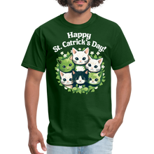 Load image into Gallery viewer, Happy St Catrick;s Day Cute Kitten Friends St Patricks Day Unisex T-Shirt Free Shippingj - forest green