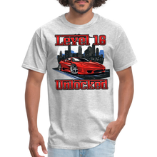 Load image into Gallery viewer, Level 16 Unlocked 16th Birthday Boy Gamer Sports Car Driver T-Shirt - heather gray