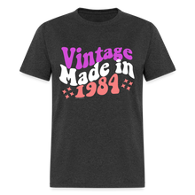 Load image into Gallery viewer, Made in 1984 40th Birthday Era Millennial Womens/Unisex Retro T-Shirt - heather black