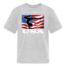 Load image into Gallery viewer, USA Patriotic American Sports Gymnastics Kids' T-Shirt - heather gray