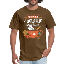 Load image into Gallery viewer, Team PSL Pumpkin Spice Latte Cute Fall Autumn Vintage Coffee T-Shirt  T-Shirt - brown