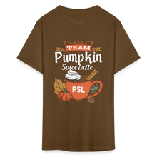 Load image into Gallery viewer, Team PSL Pumpkin Spice Latte Cute Fall Autumn Vintage Coffee T-Shirt  T-Shirt - brown