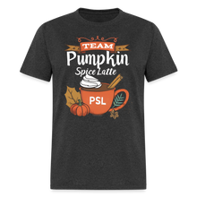 Load image into Gallery viewer, Team PSL Pumpkin Spice Latte Cute Fall Autumn Vintage Coffee T-Shirt  T-Shirt - heather black