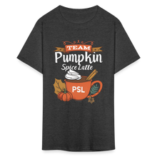 Load image into Gallery viewer, Team PSL Pumpkin Spice Latte Cute Fall Autumn Vintage Coffee T-Shirt  T-Shirt - heather black